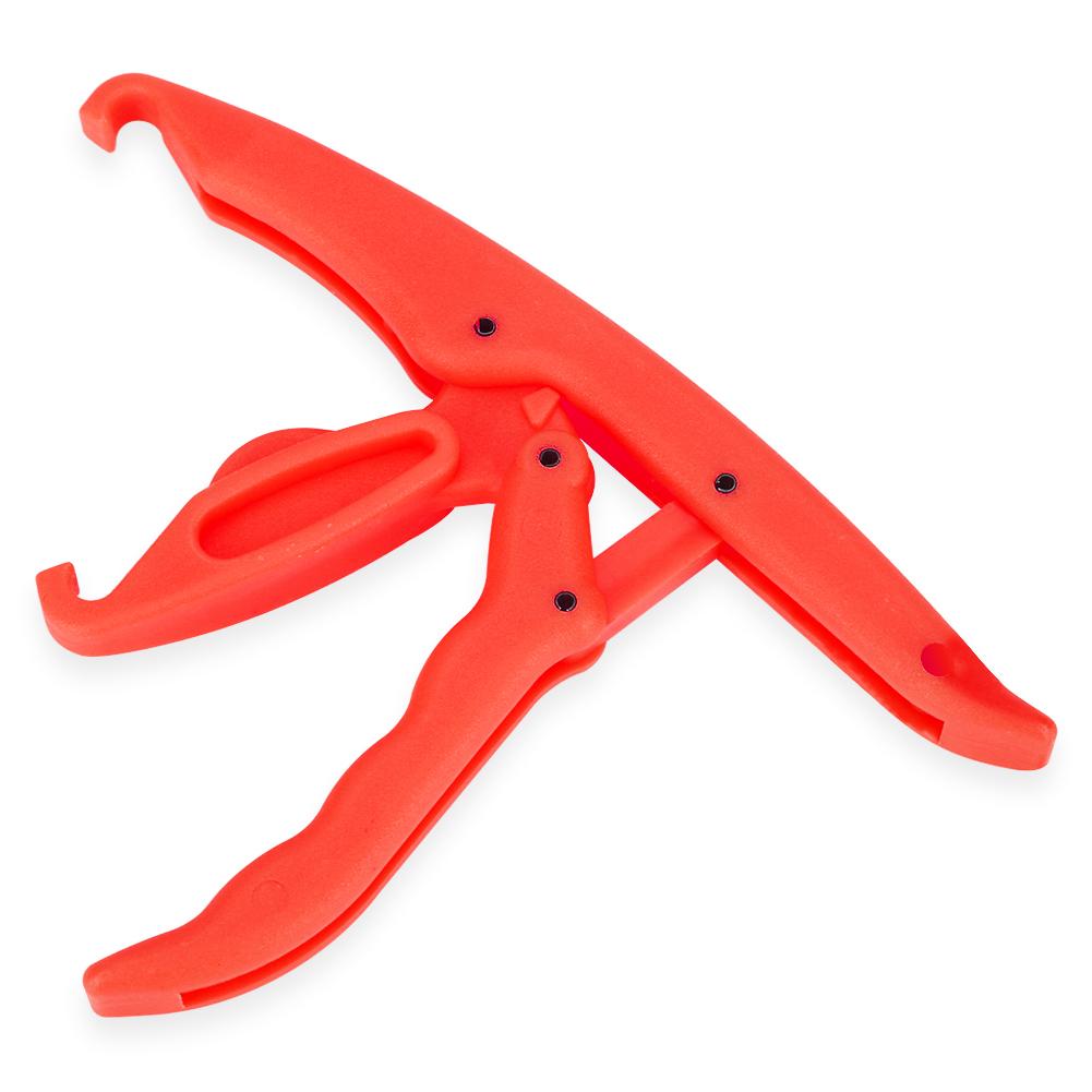Durable Floating Fish Lip Grip Gripper Grabber with Elastic Lanyard Fishing Tackle(Red L)