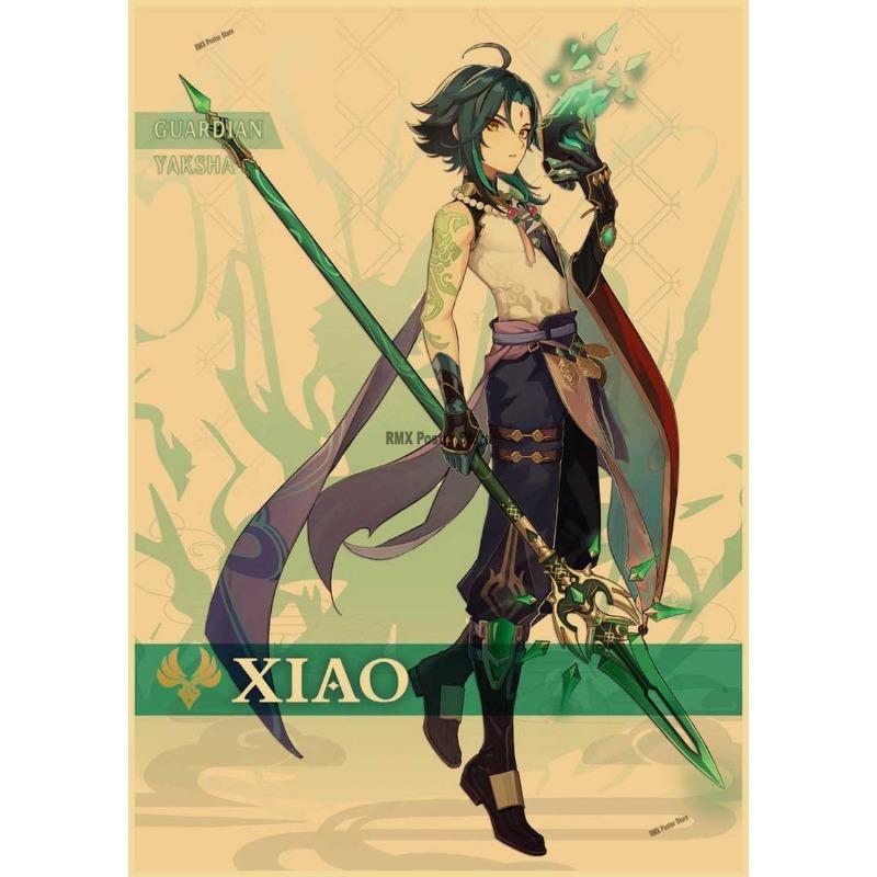 Genshin Impact Cartoon Character Posters Kraft Paper Prints Home Room Decor Study Bedroom Bar Cafe Wall Paintings Wall Stickers