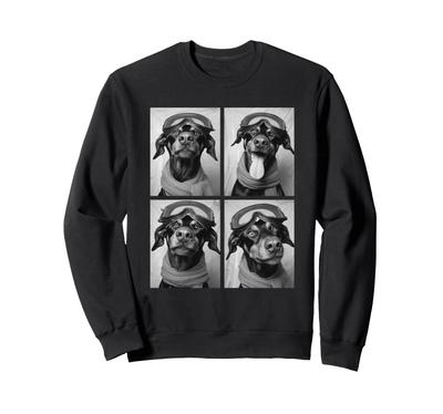 Cute Doberman with Snow Goggles Winter Aesthetic Funny Dog Sweatshirt -