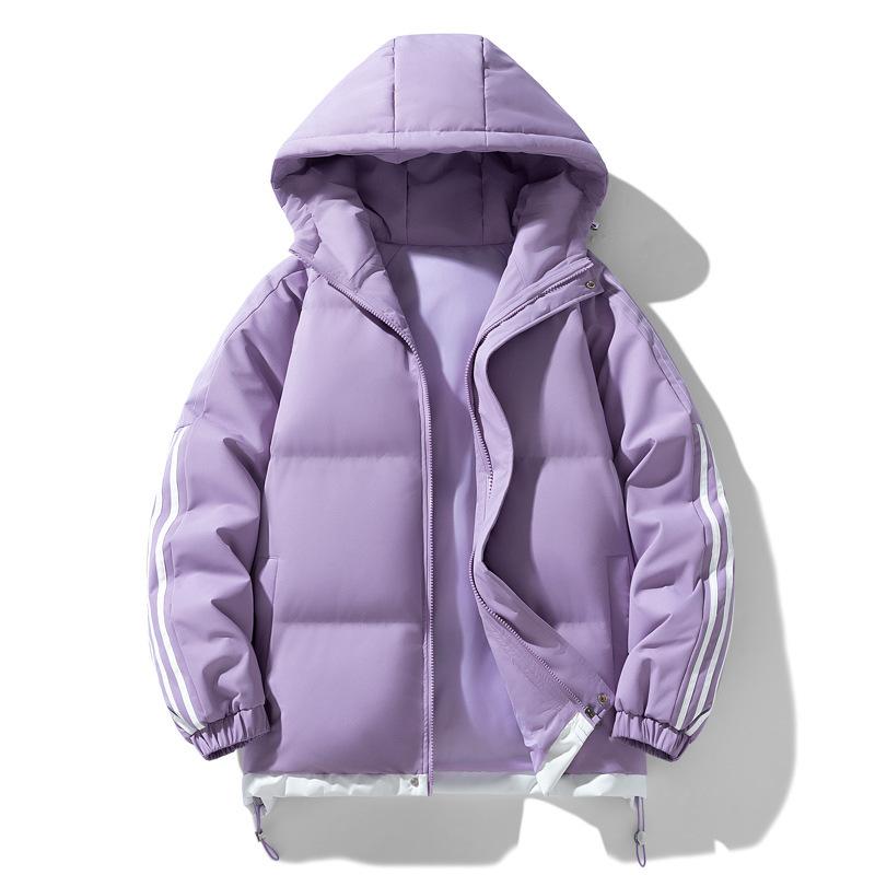 Winter Hooded Down Cotton Clothes Men's Coat Brand Loose Three Bars Cotton Clothes Thickened Warm Bread Clothes Men's Clothing