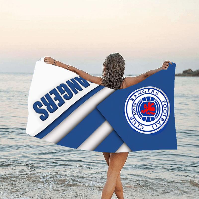 1pc Glasgow Rangers Beach Towel, Beach and Seaside Swimming Pool Equipment, Fashion Pattern, Rectangular, Travel Essentials