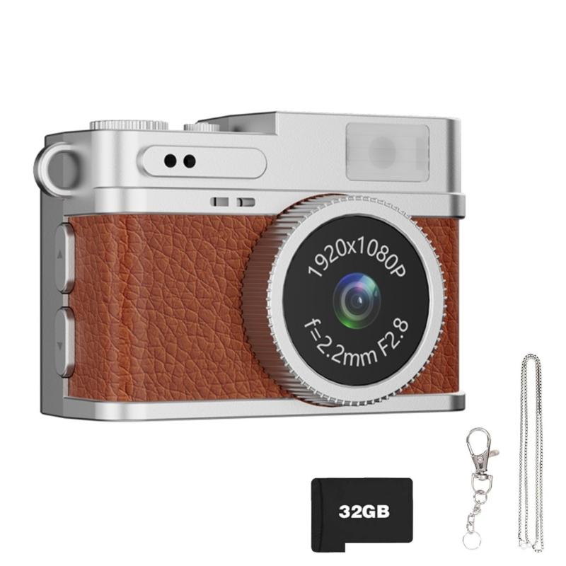 Compact Vintage Digital Camera For Travel 1080P 30FPS Recording Lightweight Design Built In 180mAh Battery Easy Operation