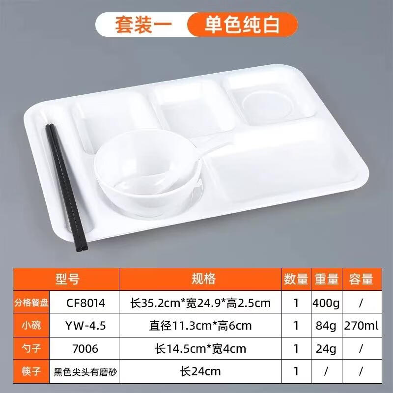 HANDUNYOU Commercial Melamine Divided Dinner Plate