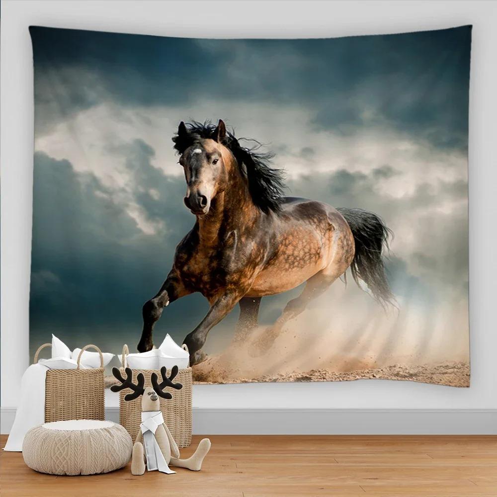 

Декоративный гобелен с бегущей лошадью, домашний декор для стен, гостиной, офиса, гобелен 150x100cm