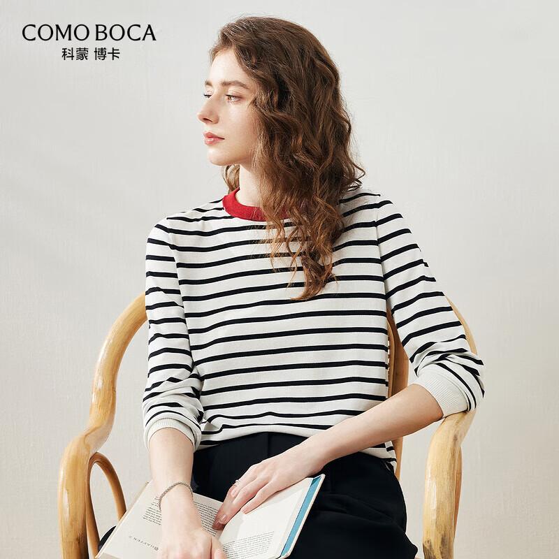 

Women s Silk Blend Striped Long Sleeve Knit Top M