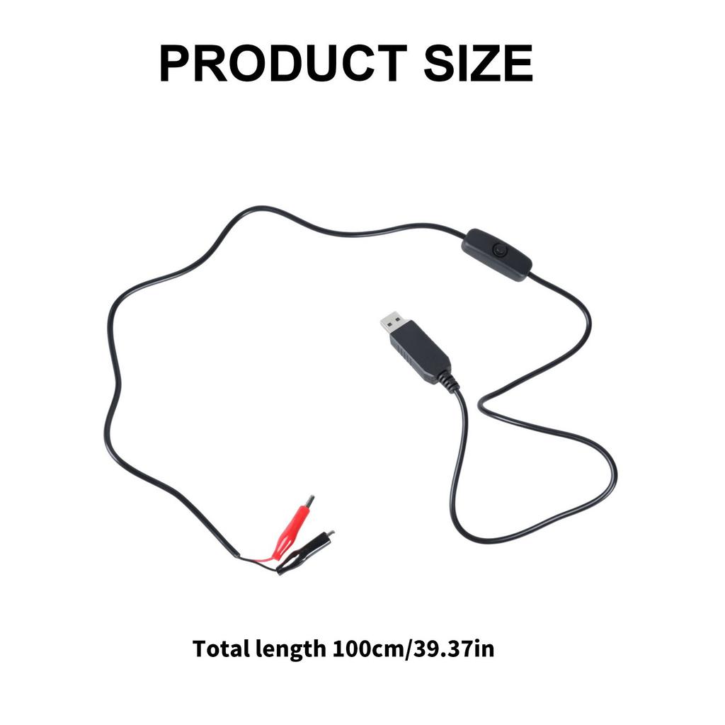 USB 5V To 1.5V Power Supply Clip Cable AA LR03 LR6 LR14 LR20 Battery Replace 1Pc 1.5V Battery Alligator Clips Cable