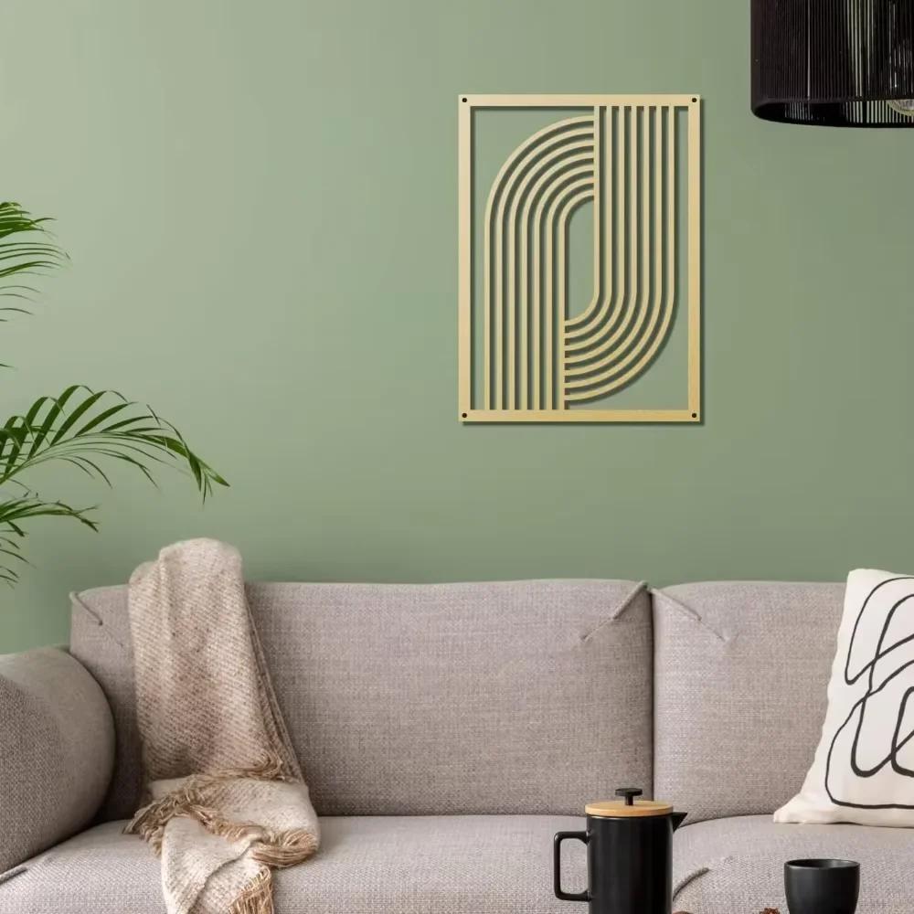 Functional Gold Metal Wall Art: Mid Century Decor for Home Enhancement.Mid Century Geometric for Modern Home.