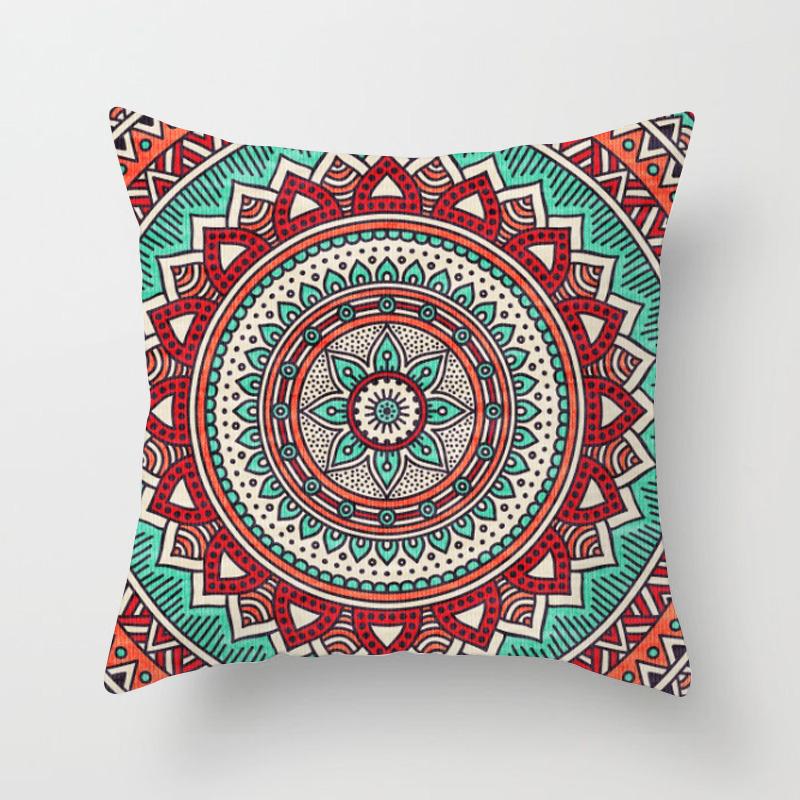 Mandala Pattern Throw Pillow Cover With Short Plush Print For Living Room Sofa Decoration Cushion Cover Pillow Covers Decorative
