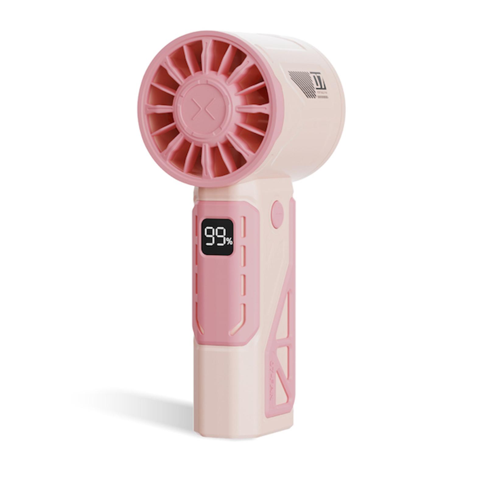 

Портативний ручний вентилятор Швидкість(1-100) Регульований Турбо Міні Вентилятор 4000 мАг Акумулятор Перезаряджуваний Персональний Вентилятор Цифровий Дисплей рожевий