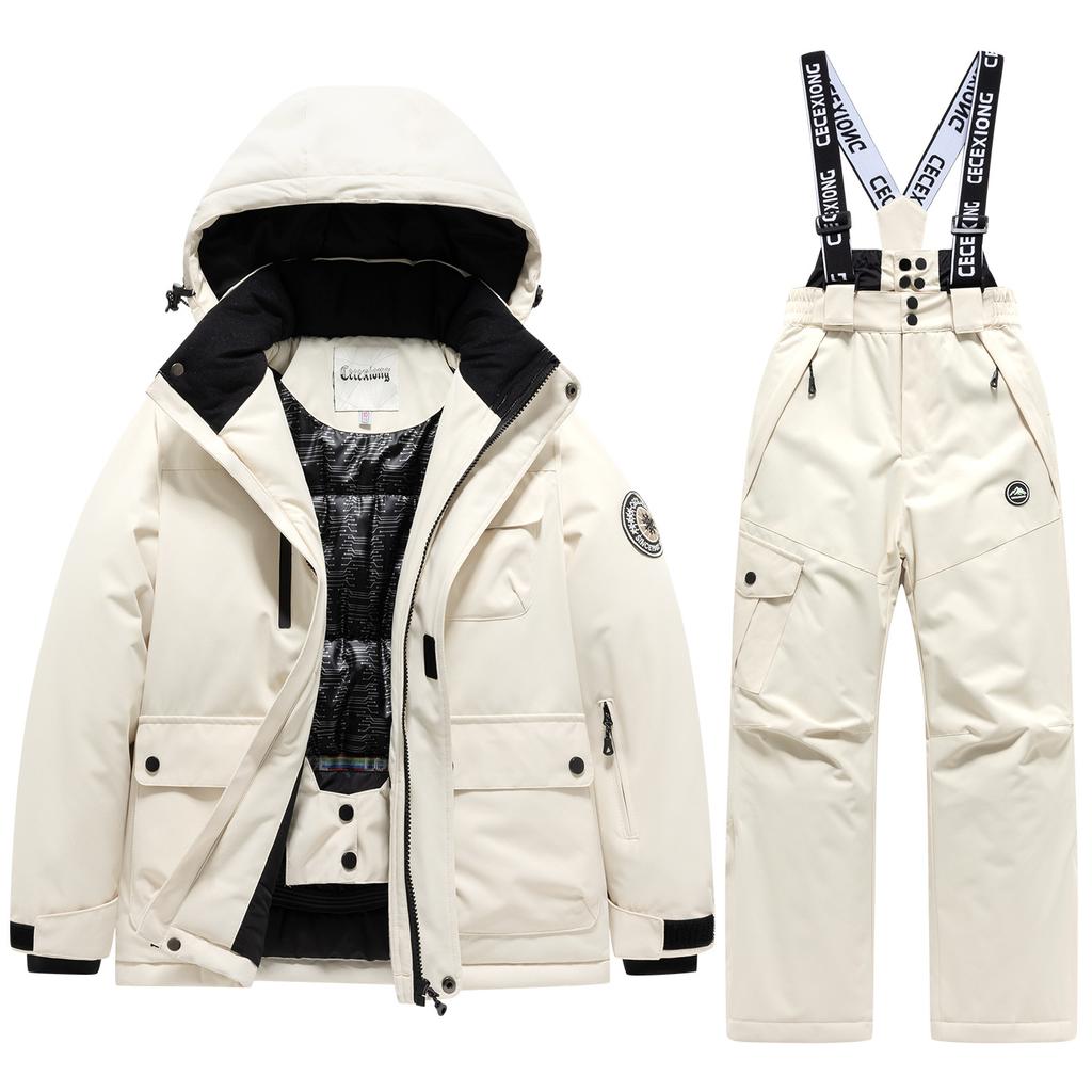 Winter Ski  Children's Ski Coat and Pants 2pieces Set Warm Waterproof Boys Girls Outdoor Skiing Snowboarding Winter Ski Kids