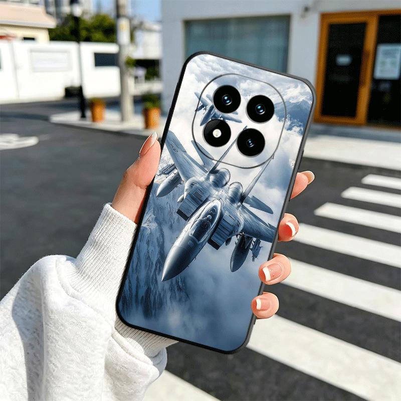 Aircraft Helicopter Formation Soft Phone Case for Xiaomi Redmi Note 12 13 14 15 Pro Plus 11 12S 11S 11T 10 4G Black Cover Back S