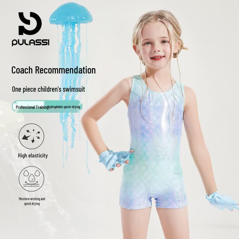 PULASSI Girls' One-Piece Training Swimsuit