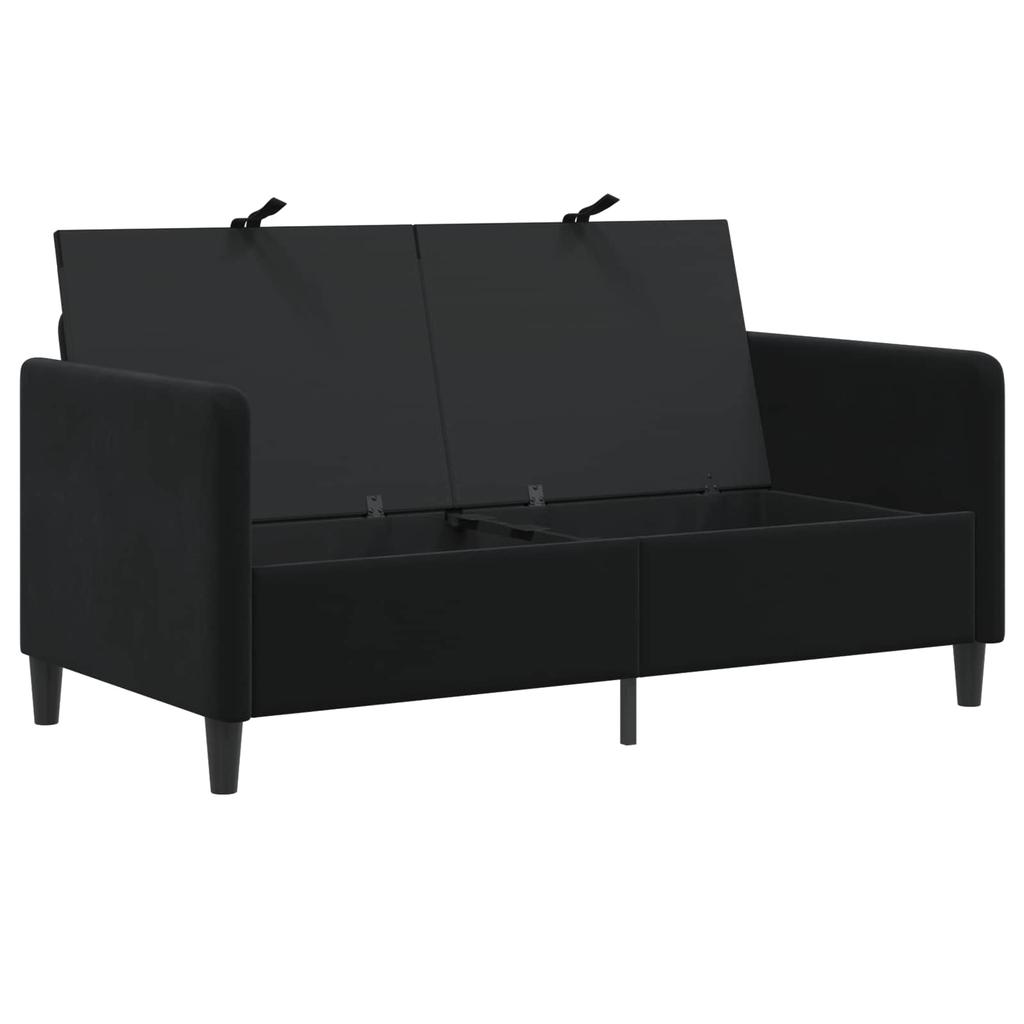 Storage Sofa in Black 152 x 78 x 87 cm Polyester