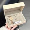 FILA Arrow Starry Sky Womens Watch Quartz Movement Stainless Steel Band Gold Dial Luxury Minimalist Student Womens Watch Romantic Gift Box FLL38-6559