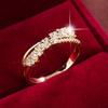 Elegant Oval Zircon Inlaid Ring - Fashionable Pure Copper Women's Jewelry