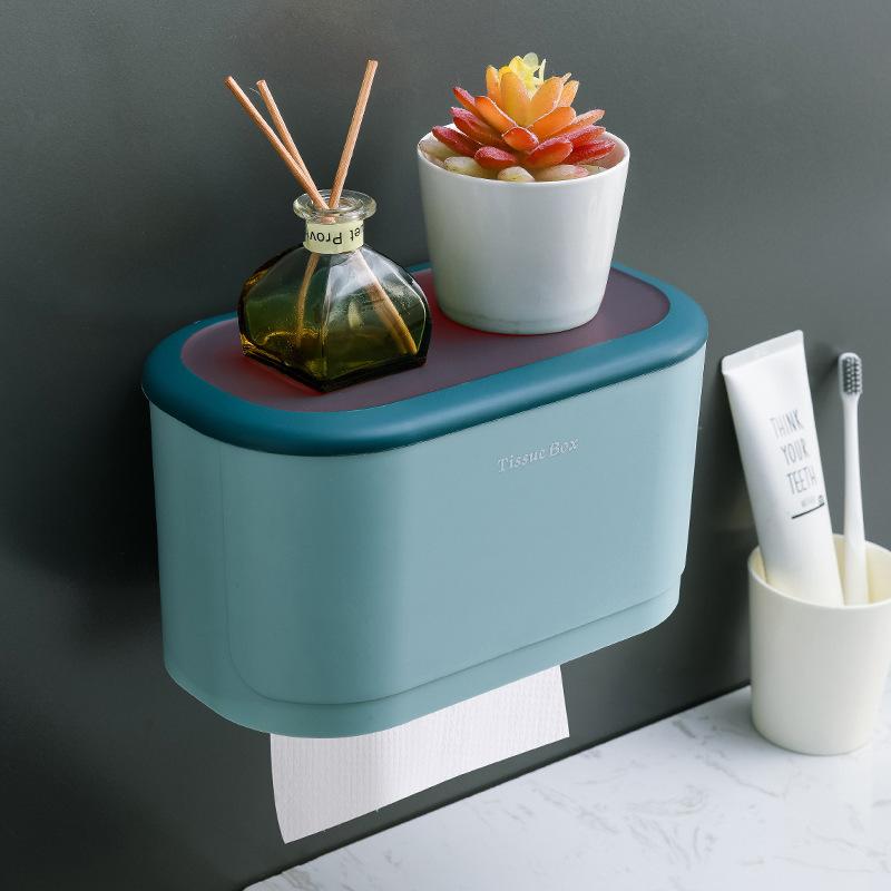 Tissue Box Punch-FreeWall Hanging Box Home Living Room Decoration Kitchen Desktop Storage Box Napkin Holder Bathroom Accessories