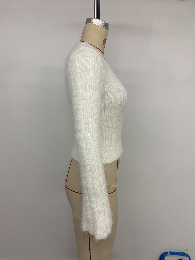 2026 Autumn/Winter Women's Knitwear: Faux Mink Velvet Sweater with 3D Floral Design