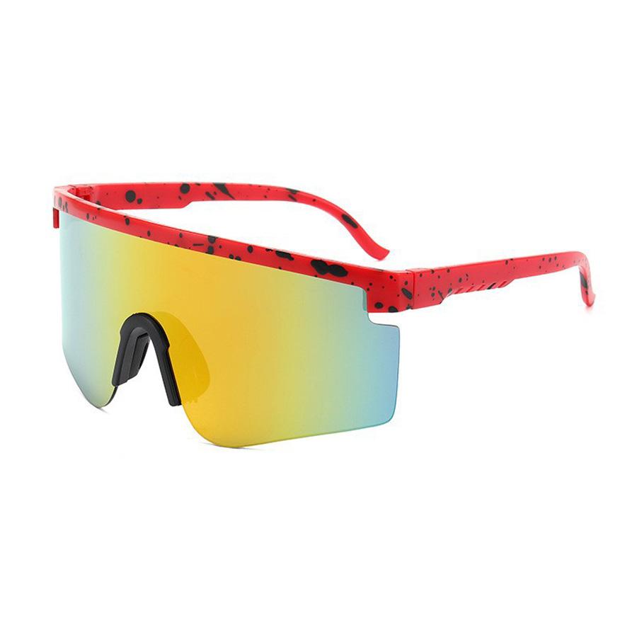 1 Piece of Unisex Plastic One-Piece Large Frame Fashionable Sports Glasses Outdoor Decorative Sunglasses