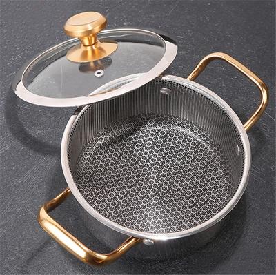 Indukční vařič oplachovací hrnec Polévkový hrnec s dvojitým dnem Tlustý nerezový hrnec na polévku Korejský voštinový nepřilnavý malý hotpot