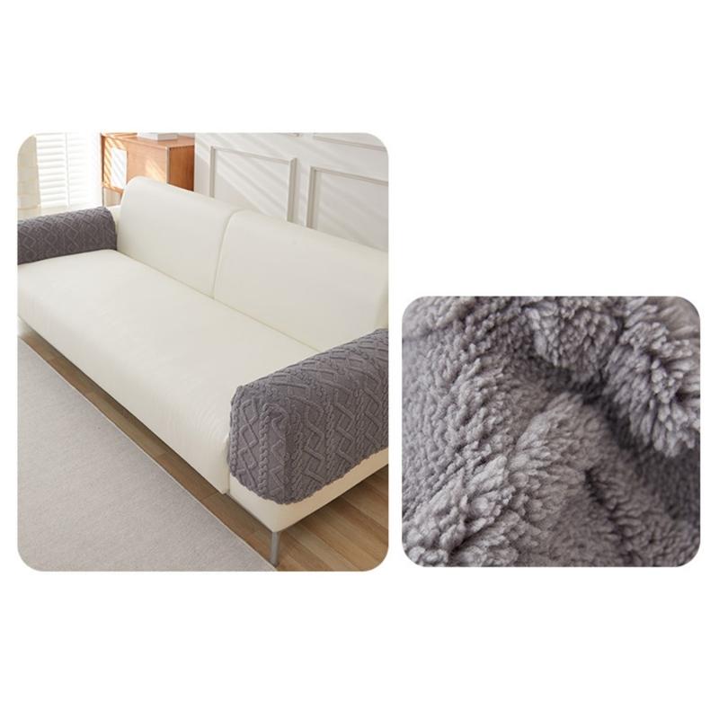 Luxurious Plush Sofa Arm Cover For Comfort And Warmth Furniture Protector Machine Washable Fuzzy Armrest Slipcover