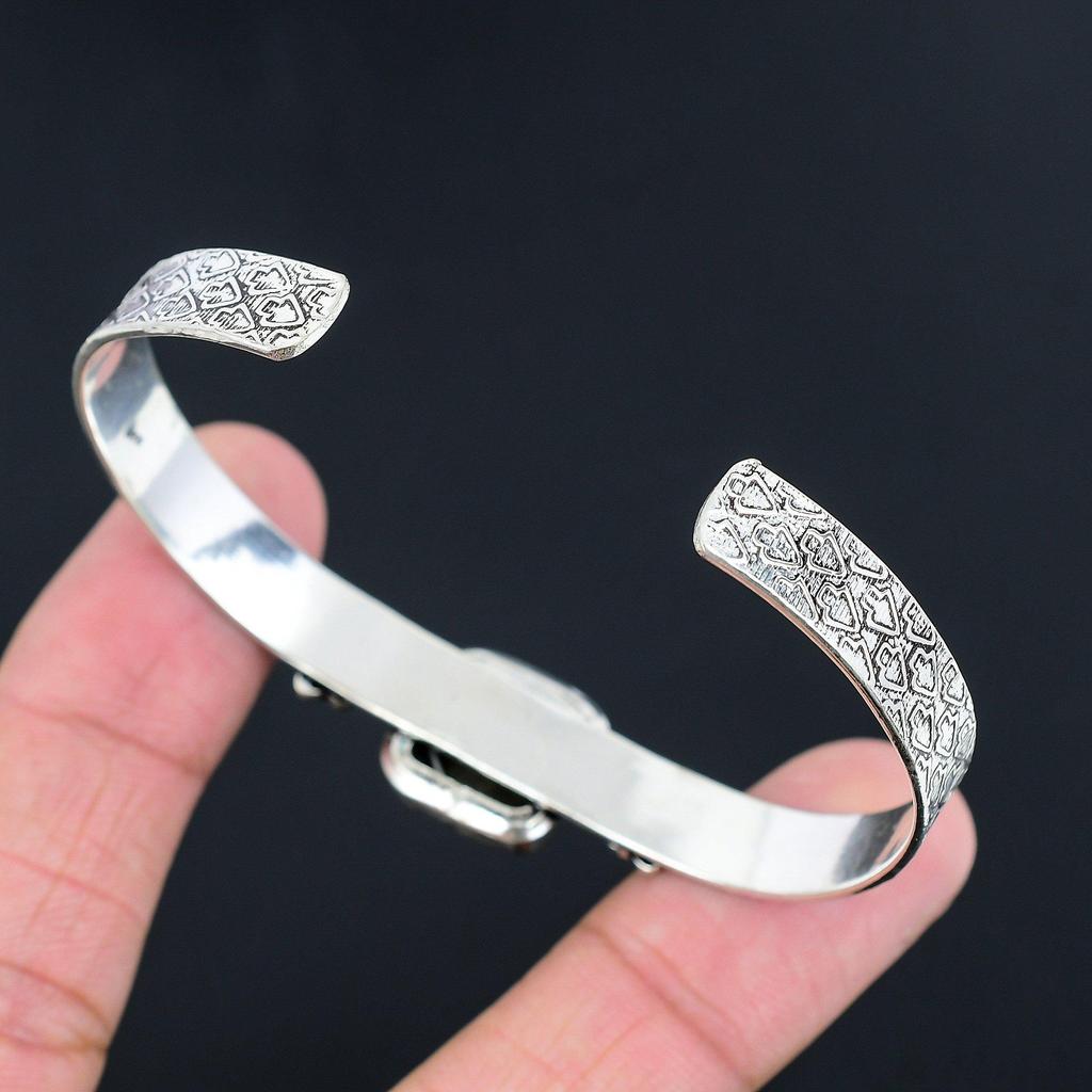 Geburtstagsgeschenk für sie Natürlicher Pyrit Druzy Edelstein Armreif Verstellbar 925 Silber