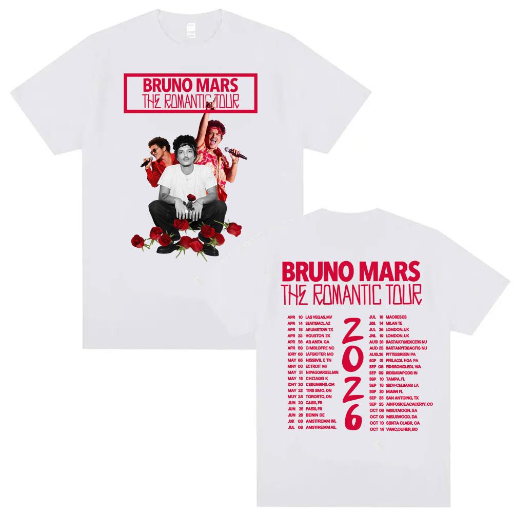Bruno Mars The RoUnisextic Tour 2026 Camisetas Estampadas Ropa Unisex Hip Hop Pop Música Camisetas Casuales de Manga Corta Oversize