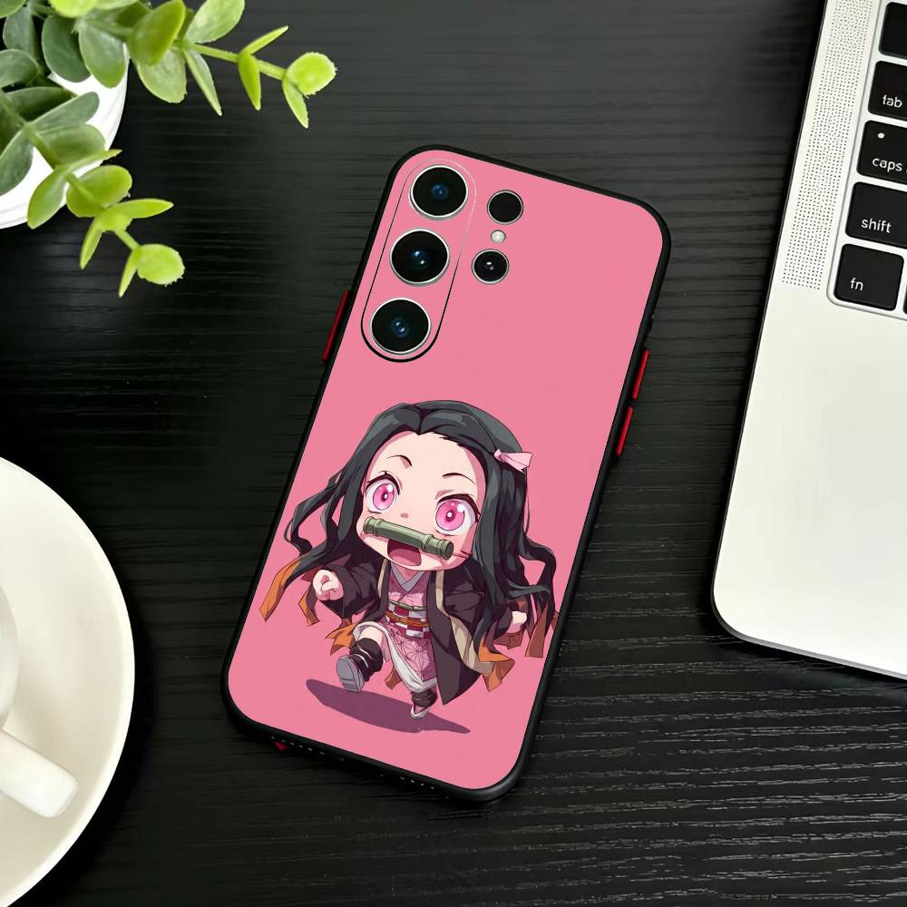 Nezuko S-Kamado Phone Case For Samsung S26,S25,S24,S23,S22,S21,S20,Ultra,Plus,FE Black Soft Cover