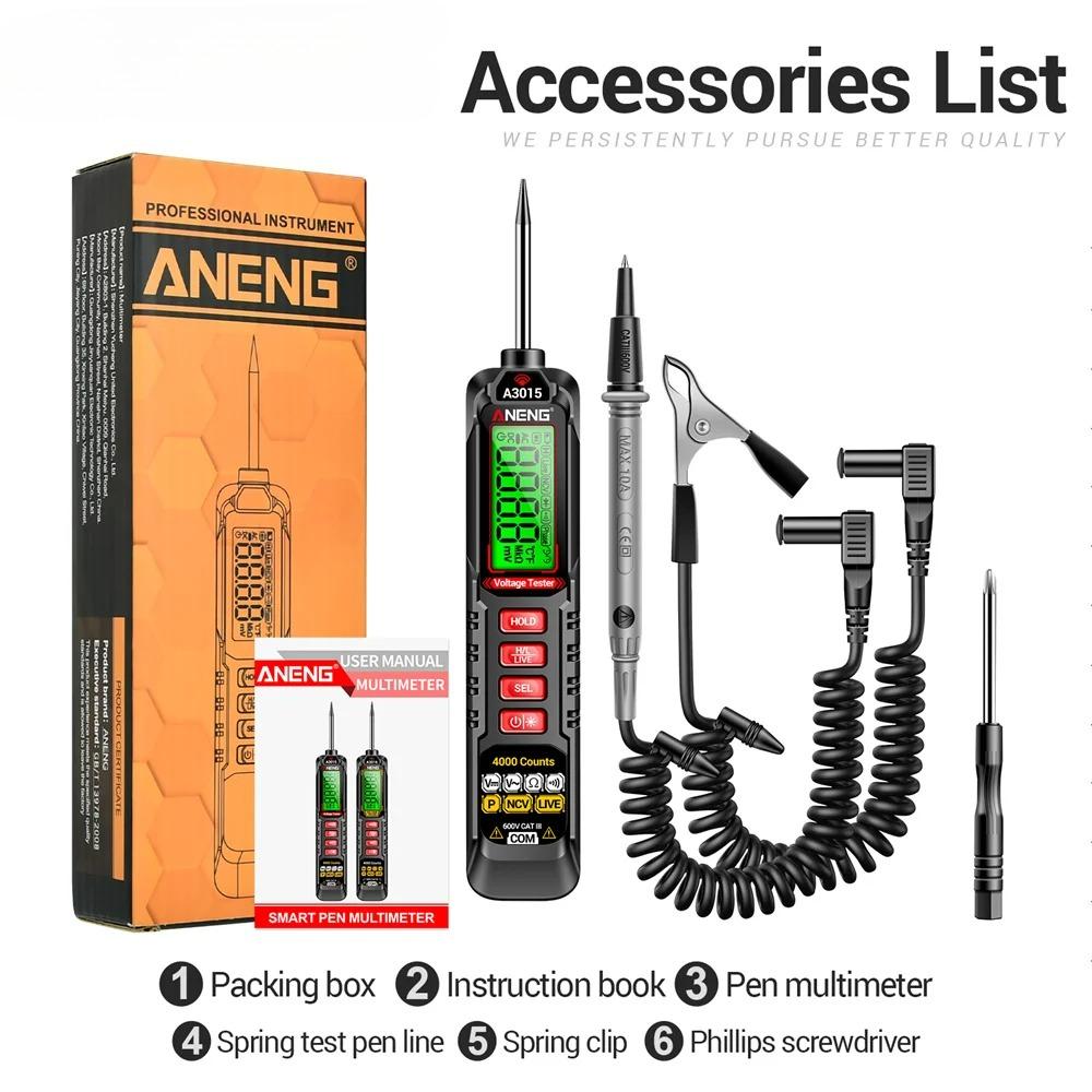 Multifunktionales Digitales Multimeter Phasenfolgeprüfer Stift AC/DC Spannung Null/Feuerleitungstest 4000 Zählungen NCV Detektor Prüfgeräte Digitalanzeige