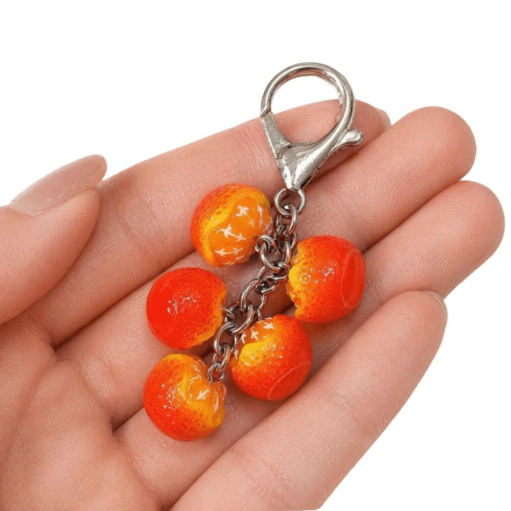 Chunky Beads Red Fruit Key Chain Realistic 3D Resin Key Ring Berry Bag Charm  Girls Kids