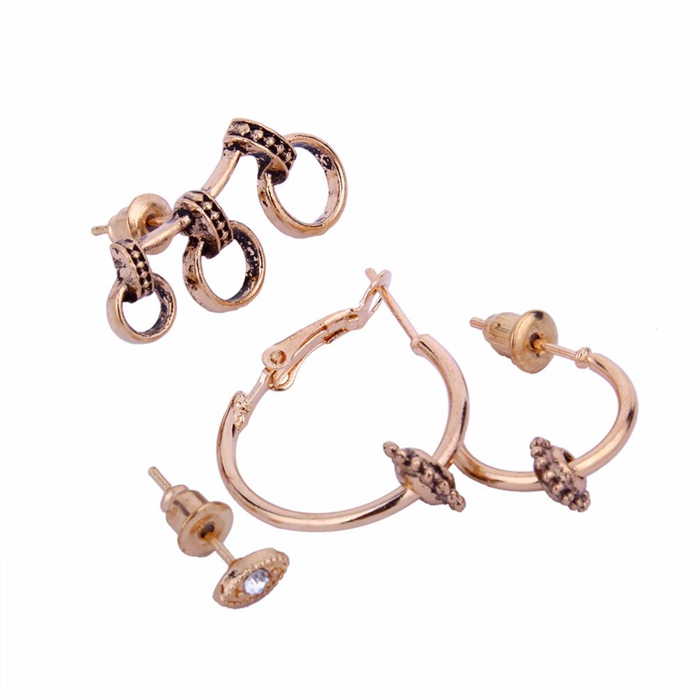 4 Pcs Fashion Simple Geometric Element Ear Studs Creative Earring