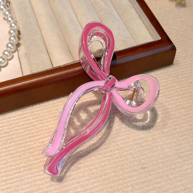 New Ribbon Bow Hair Claw Clips Women Shark Jelly Clear Hairclip Girl Hairpin Crab Barrette Clamp Hair Accessories