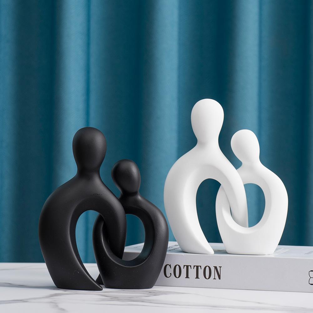 Modern Couple Desktop Ornaments Abstract Handmade Bedroom Entrance Hug Sculpture Figure Nordic Home