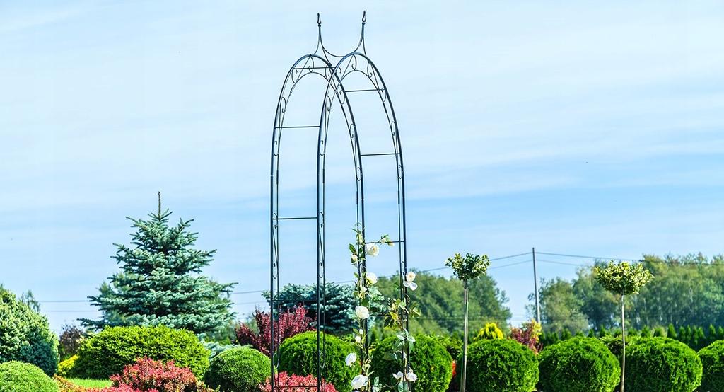 KADAX Pergola Ogrodowa metalowa Łuk Na Kwiaty Róże Do Róż Pnącz 281 cm Podpora