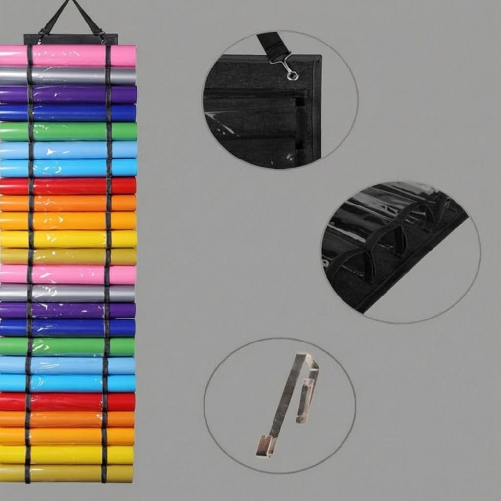 Wall Hanging Organizer Transparent Storage Bag Slim for Office
