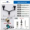 HEIGHTEN Reel Handle with Compatible with Shimano and Daiwa Spinning Arch Engine Series Wine 98/110mm 24.5mm Knob, Reels, (Black & Red, 98mm)