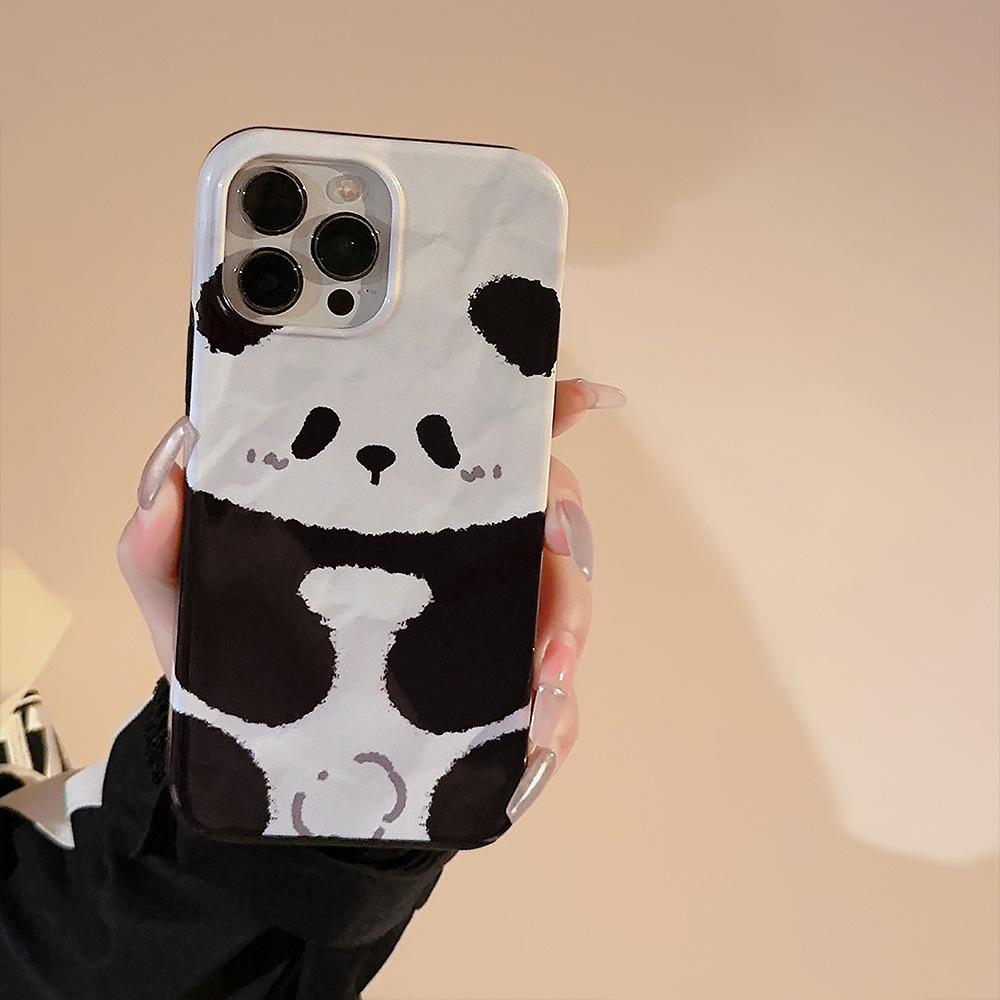 Creative Panda Phone Case for iPhone 13 iPhone 15 iPhone 16 Pro Max