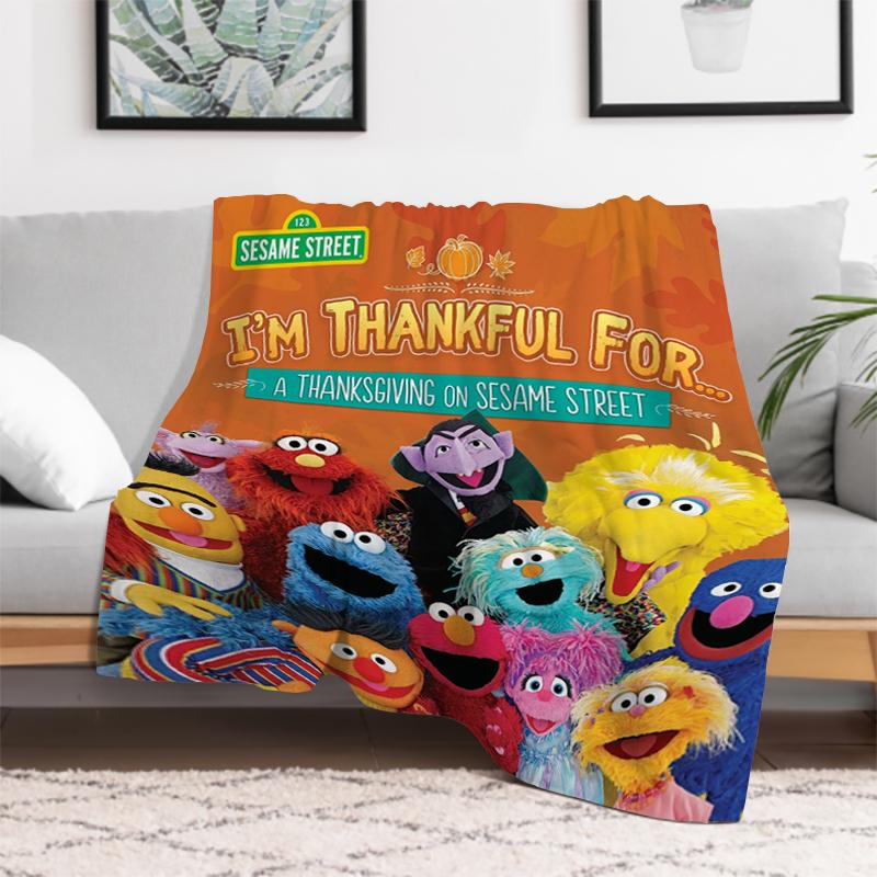 Kid's Blanket Cute Cartoon S-Sesame S-Street Fluffy Soft Blankets for Decorative Sofa Furry Winter Warm Throw & Throws Bed Anime