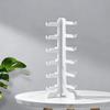 Plastic Glasses Rack, Independent Storage Stand with Vertical Double Rails and Split Base for Daily Desk Display