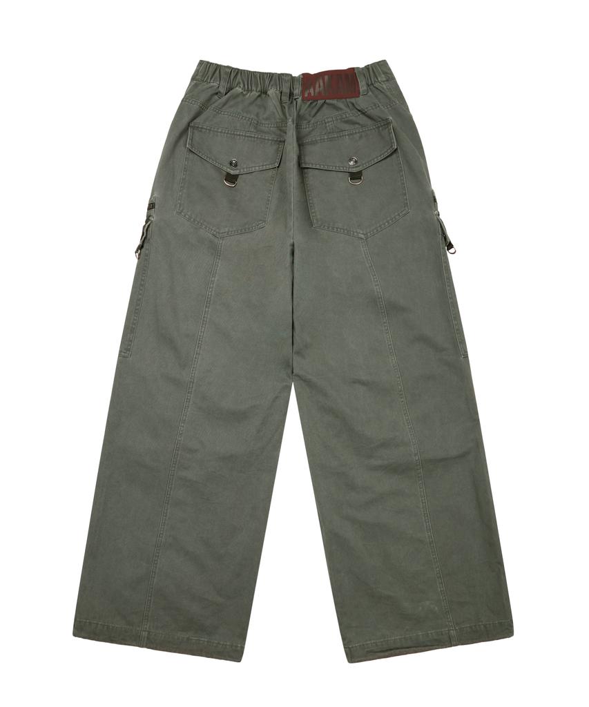 AAKAM Knee Pin-Tuck Zippered Cargo Pants (Khaki)