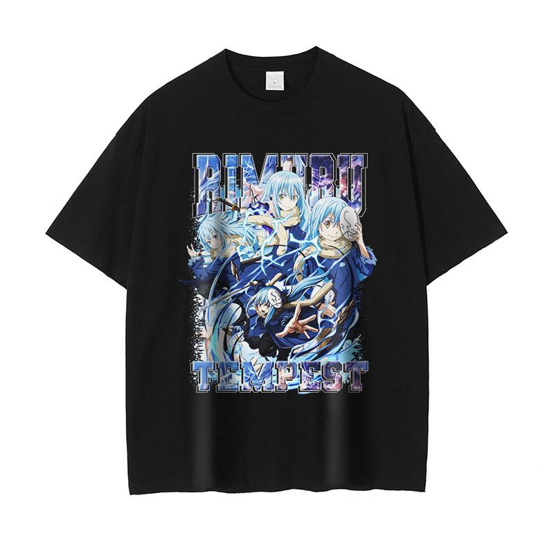 Anime That Time I Got Reincarnated As a SSlime T Shirts Streetwear Vintage Washed Rimuru Tempest Tshirt Oversize Tops Tees Unisex