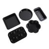 6pcs Bakeware Set Loose Bottom Carbon Steel Anti Stick Baking Pans Set for Toast Muffin Pizza