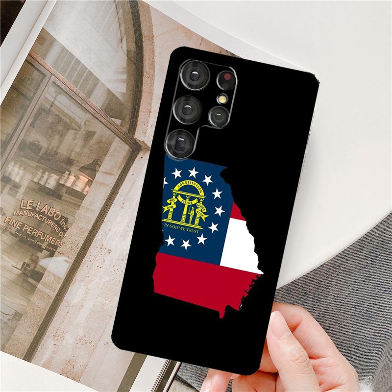 Georgia State Flag Phone Case For Samsung Galaxy S25 Ultra S9 S10 S20 S21 S22 S23 S24 Plus S24 FE Bumper Cover