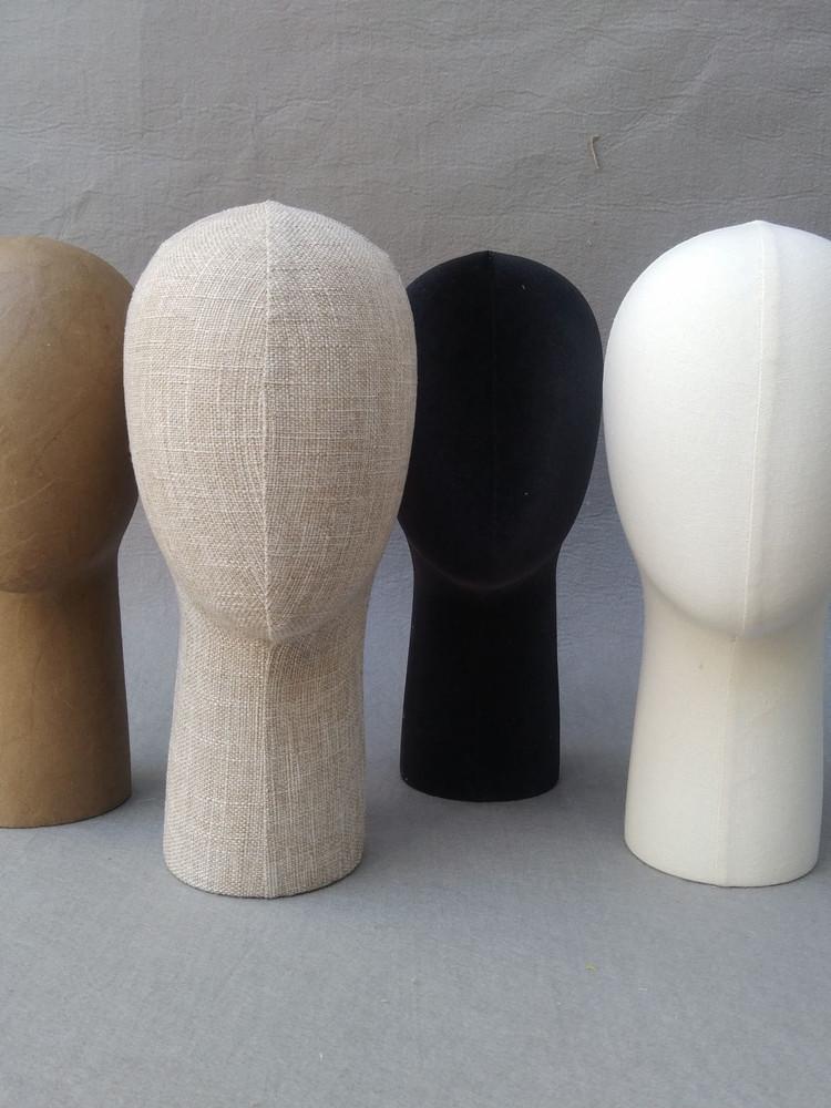 Cowhide Hat & Scarf Display Stand in Adult Fabric-Wrapped Mannequin Head
