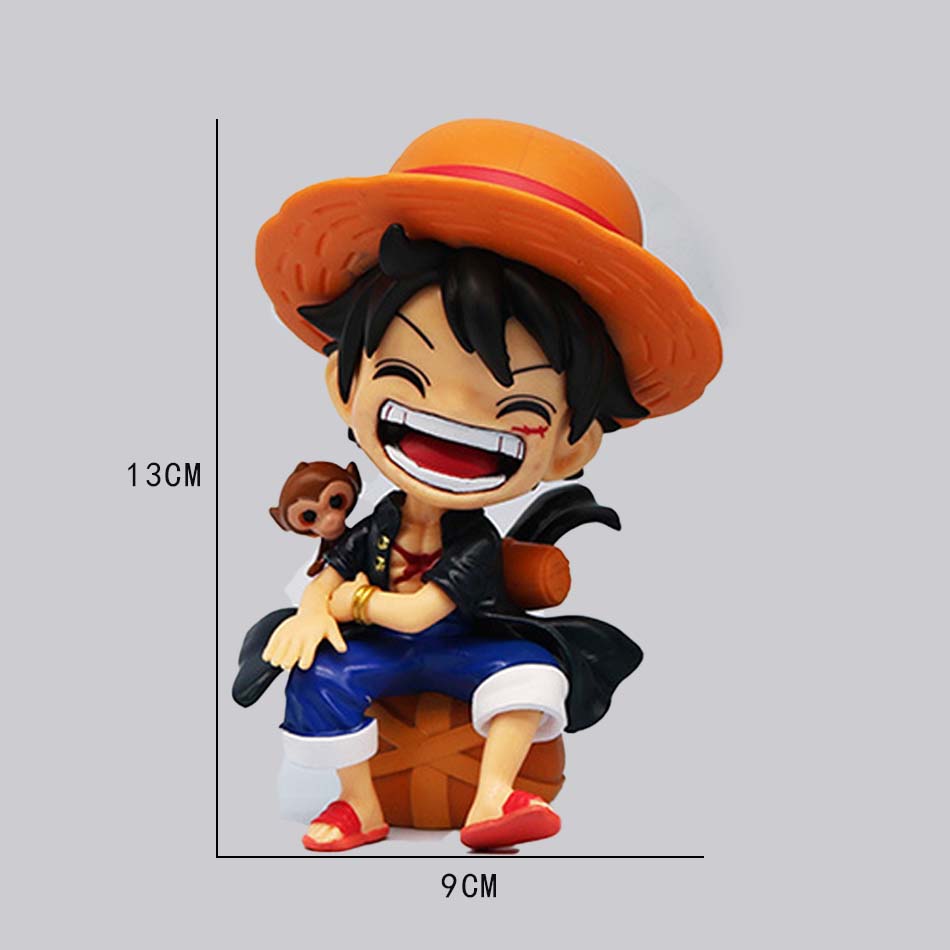 Hot sold One Piece Anime Figure Sitting Laughing Luffy Action Figures Kawaii Sanji Zoro Figurine Collection Toys Doll Gift Model