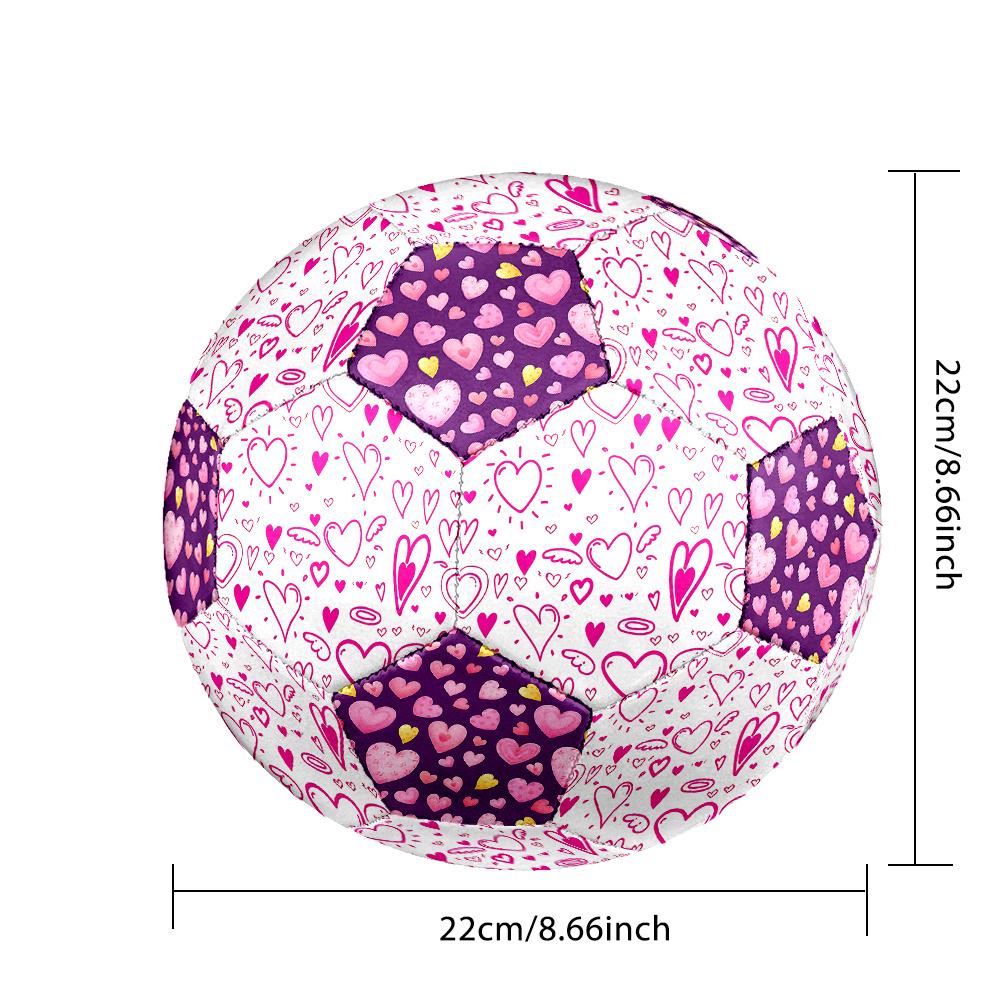 1PZ Pallone da Calcio Cuori Rosa Cuori Colorati Taglia 5 Calcio Cucito a Macchina Universale Indoor/Outdoor Calcio A63