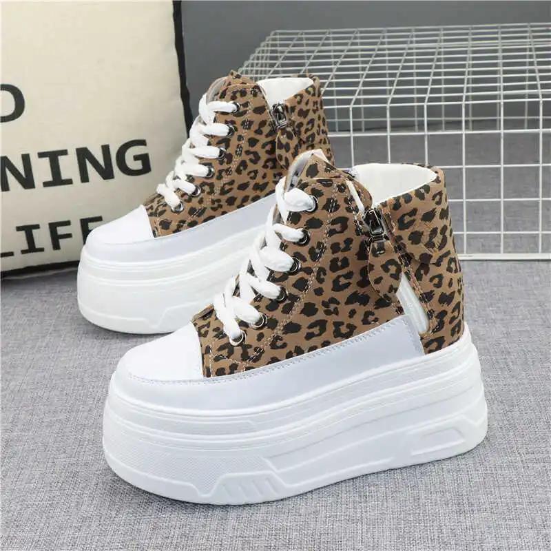 Fashion 12CM Synthetic Genuine Leather Boot Ankle Winter Plush Women Autumn Spring Cowboy Platform Wedge High Brand Shoes