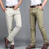 2026 Summer Korean Style Casual Cotton Pants for Men - Thin Straight-Leg Long Trousers for Middle-Aged and Young Men