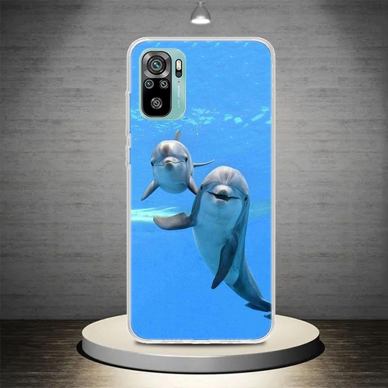 

Чехол для телефона Милое Морское Животное Дельфин Coque Для Xiaomi Redmi Note 10 11 12 13 14 Pro Plus 14S 13 12S 11S 11T 11E 10S Мягкий Чехол Красный Redmi Note 12 4G