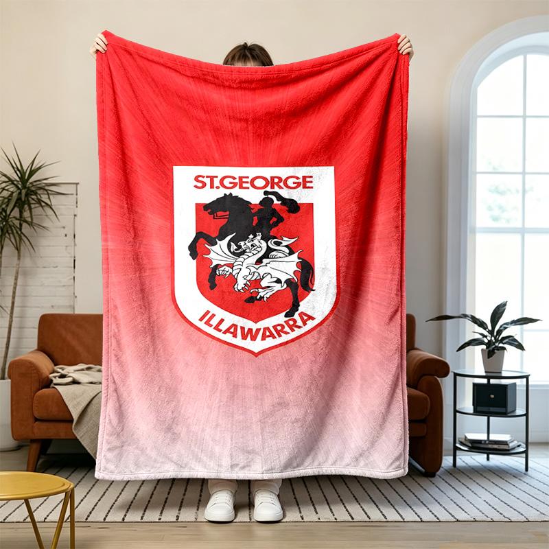 St George Illawarra Dragon Soft and comfortable flannel Suitable for sofas living rooms outdoor camping travel and also makes a great anniversary gif