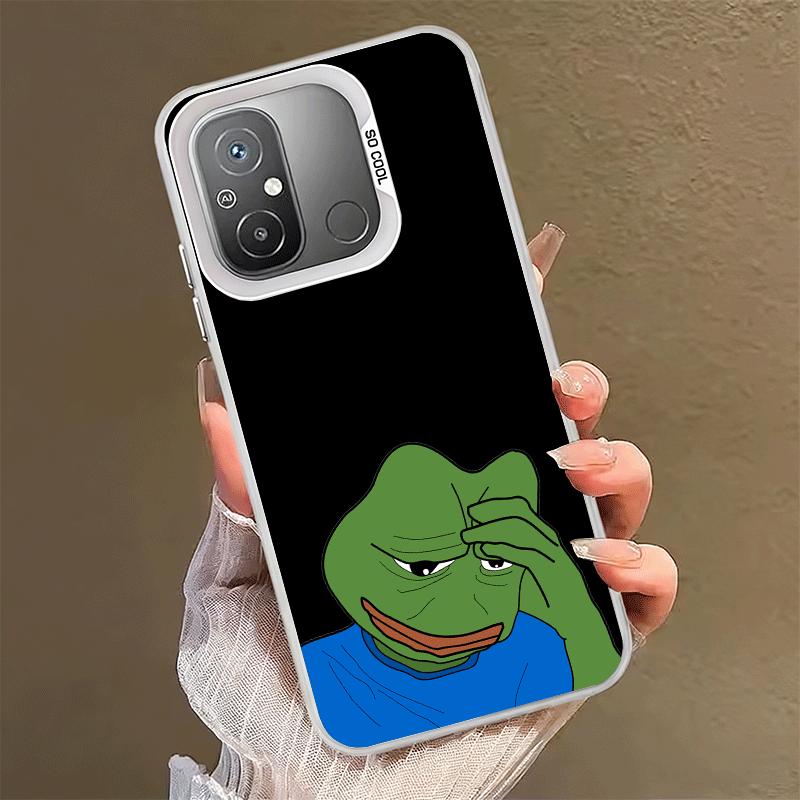 Funny Sad Forg P-Pepe Meme Shockproof Phone Case for Xiaomi Poco X7 X6 X5 X3 Pro F7 Ultra M8 Redmi 15C 15 14C 13C 12C 10C 13 12